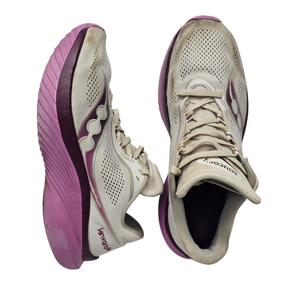Saucony Kinvara 15 Womens 8.5 Cream Purple Running Shoes S10903-110 Low Top - Picture 3 of 11